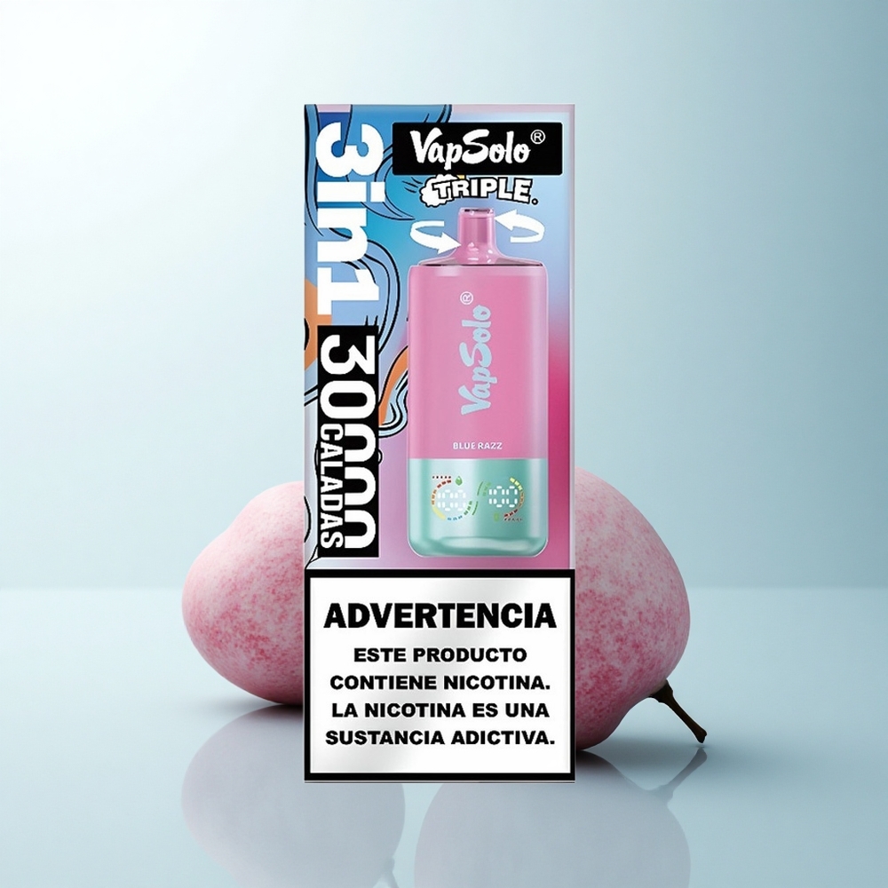 Vapsolo Triple 30000 Puffs Bleu Framboise Triple 40ml Type-C