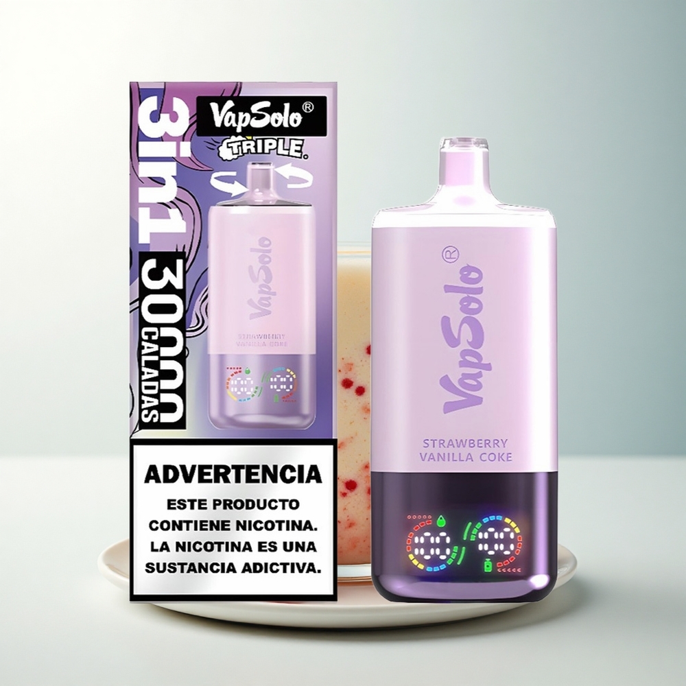 Vapsolo Triple 30000 Puffs Coca-Cola Fraise Vanille Triple 40ml Type-C