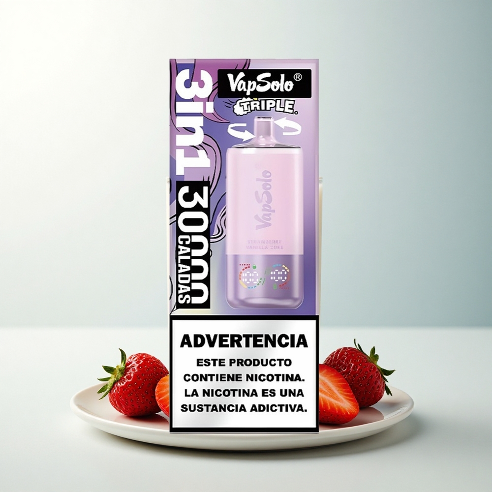 Vapsolo Triple 30000 Puffs Coca-Cola Fraise Vanille Triple 40ml Type-C