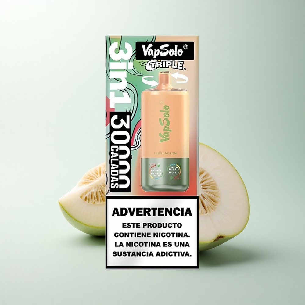 Vapsolo Triple 30000 Puffs Triple Melon Type-C 40ml 20mg