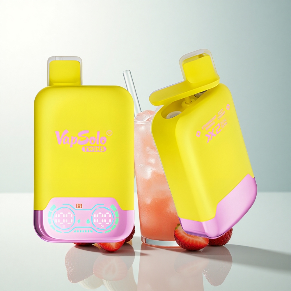 Vapsolo Twins 20000 Puffs Fraise Banane & Cerise Pétillante 40ml Double Réservoir