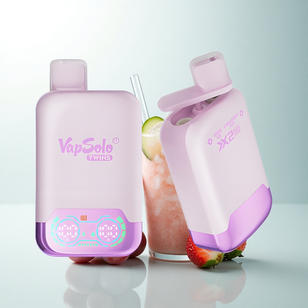 Vapsolo Twins 20000 Puffs Glace de Raisin & Kiwi-Fraise Double Réservoir 40 ml