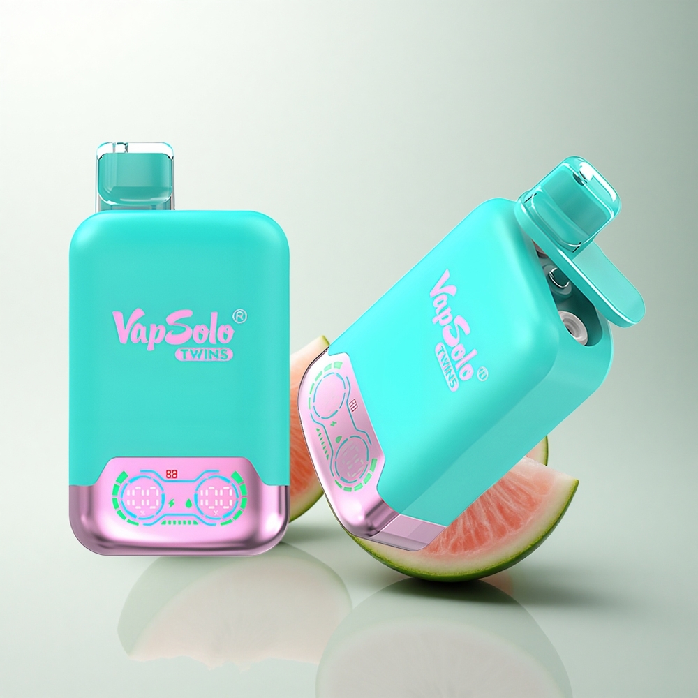 Vapsolo Twins 20000 Puffs Triple Melon & Framboise Pastèque avec Double Réservoir et Type-C