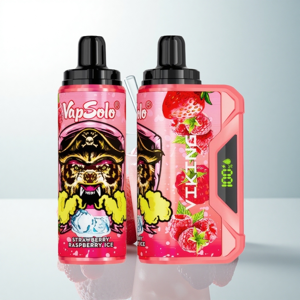 VapSolo VIKING 12000 Puffs Glace Fraise Framboise Type-C 22ml
