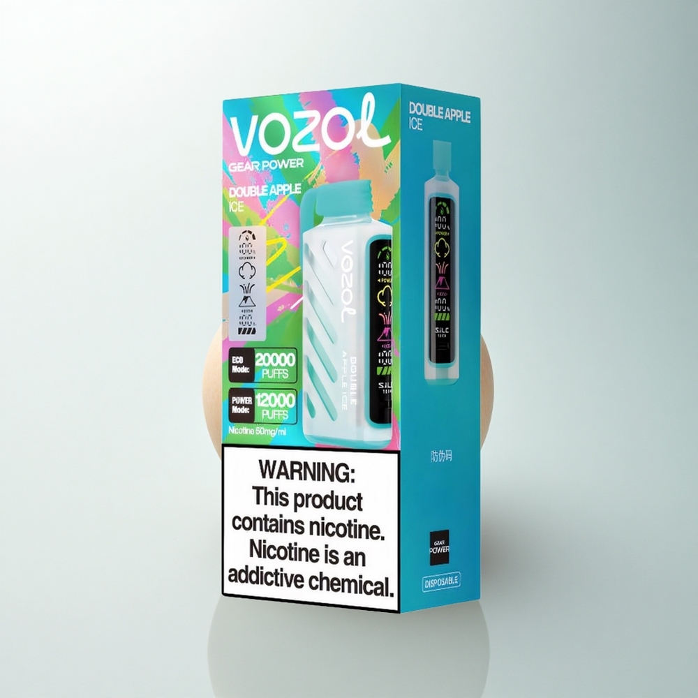 VOZOL Gear Power 20000 Puffs Double Pomme Glace avec Dual Mesh Coil et 20mL