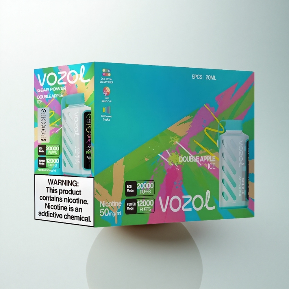 VOZOL Gear Power 20000 Puffs Double Pomme Glace avec Dual Mesh Coil et 20mL