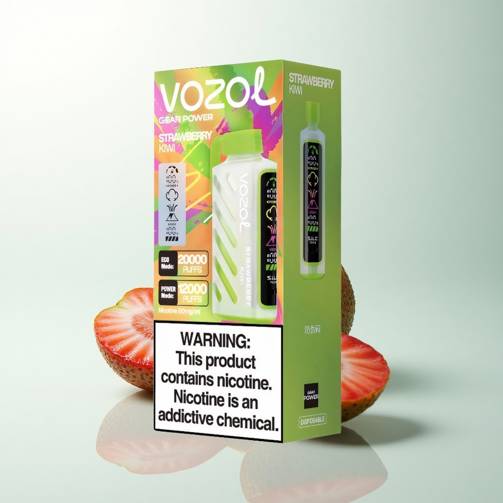 VOZOL Gear Power 20000 Puffs Fraise Kiwi Dual Mesh Écran Plein 20mL