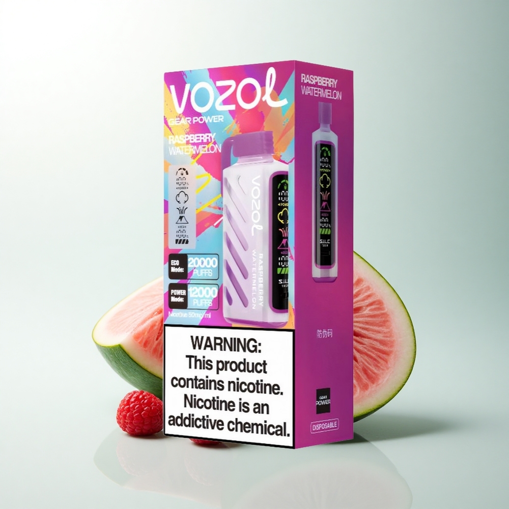 VOZOL Gear Power 20000 Puffs Framboise Pastèque Dual Mesh 20mL