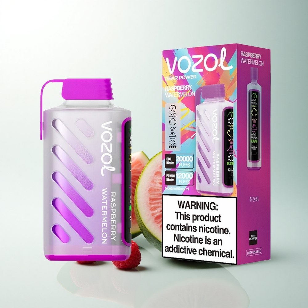 VOZOL Gear Power 20000 Puffs Framboise Pastèque Dual Mesh 20mL
