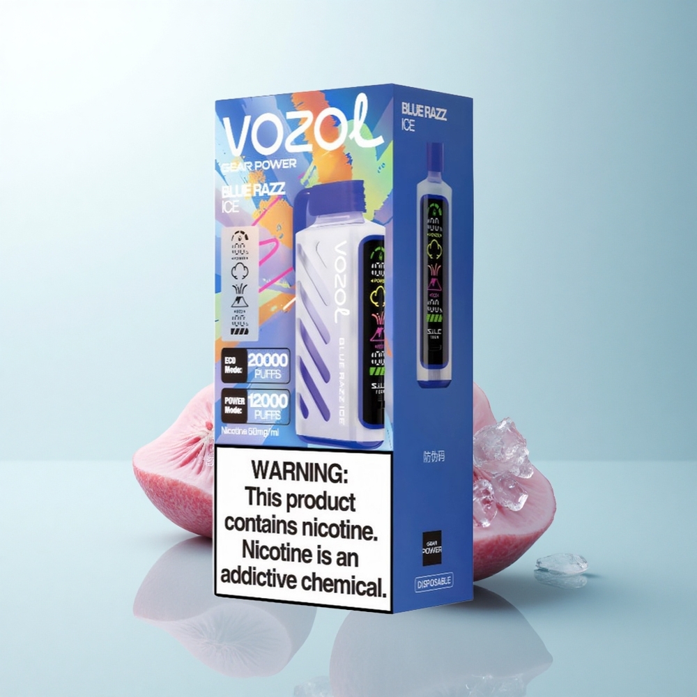 VOZOL Gear Power 20000 Puffs Glace Bleue Framboise Dual Mesh 20mL 5%