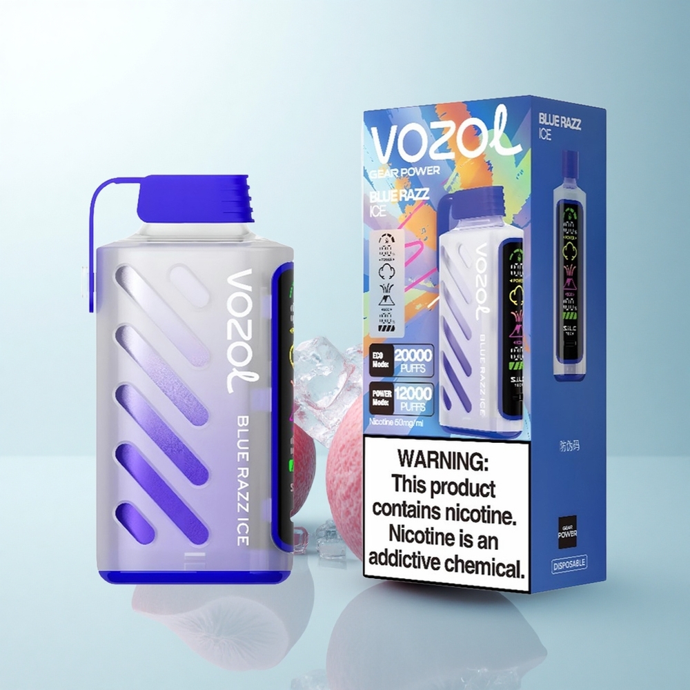 VOZOL Gear Power 20000 Puffs Glace Bleue Framboise Dual Mesh 20mL 5%