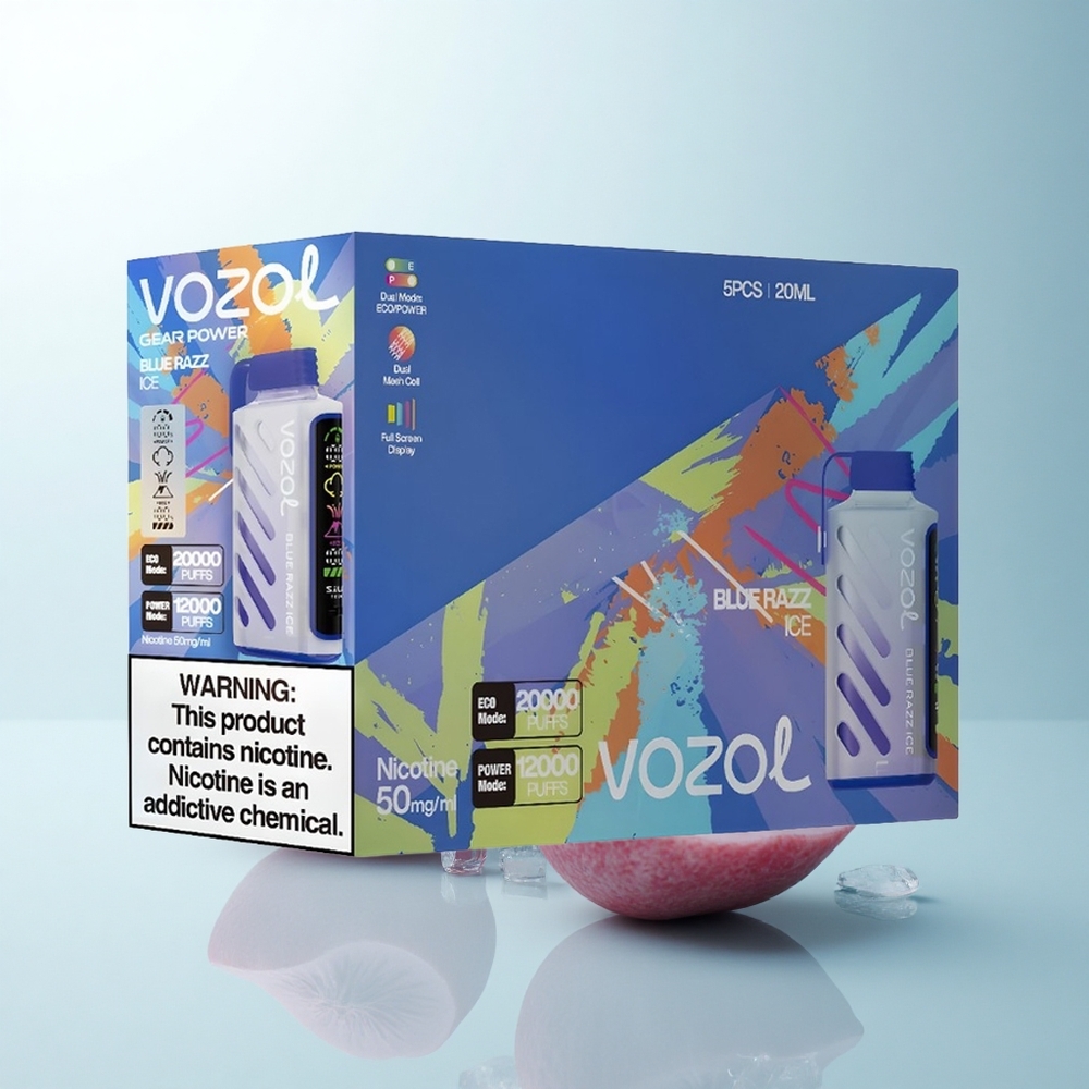 VOZOL Gear Power 20000 Puffs Glace Bleue Framboise Dual Mesh 20mL 5%