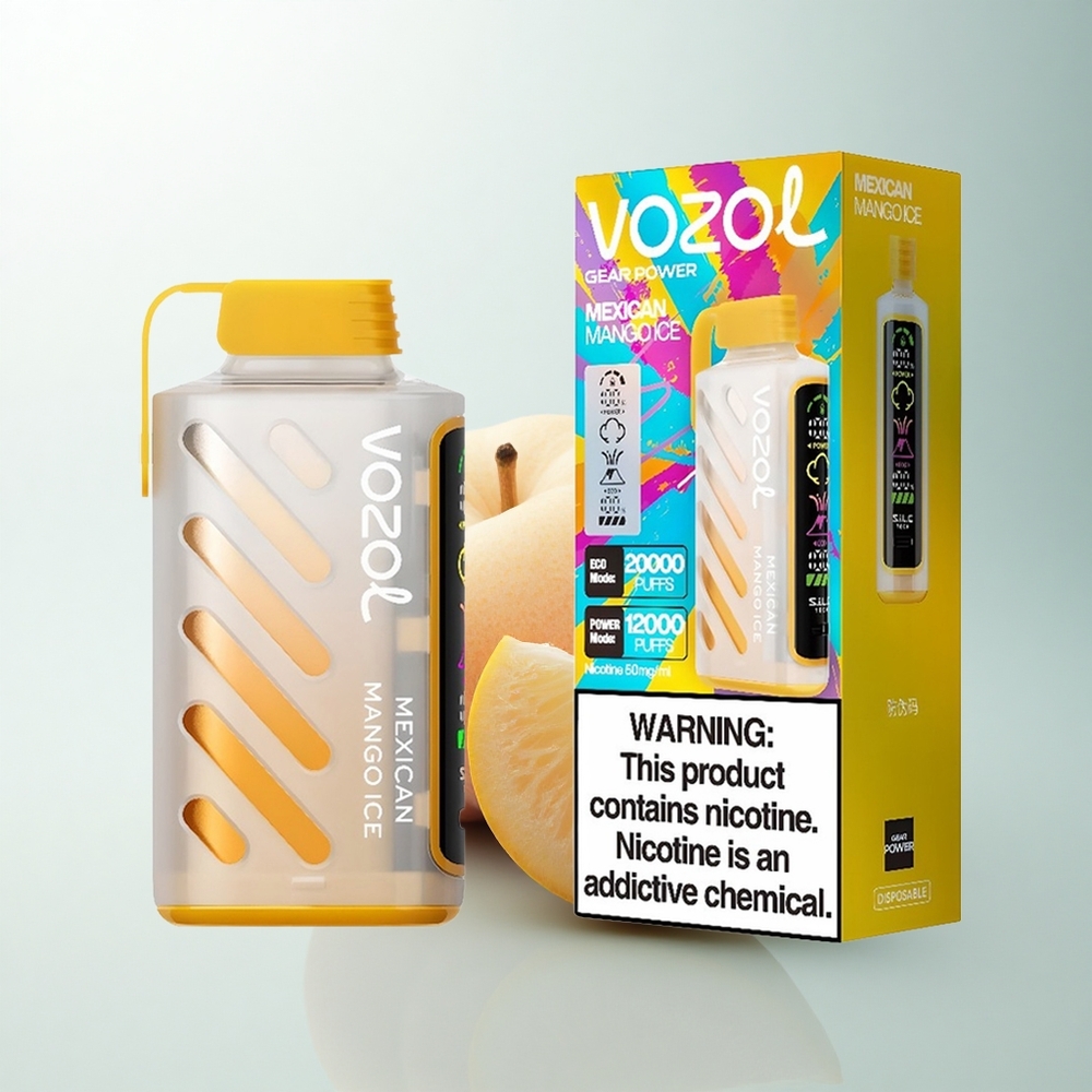 VOZOL Gear Power 20000 Puffs Glace Mangue Mexicaine avec Technologie S.i.L.C. et Double Mesh Coil