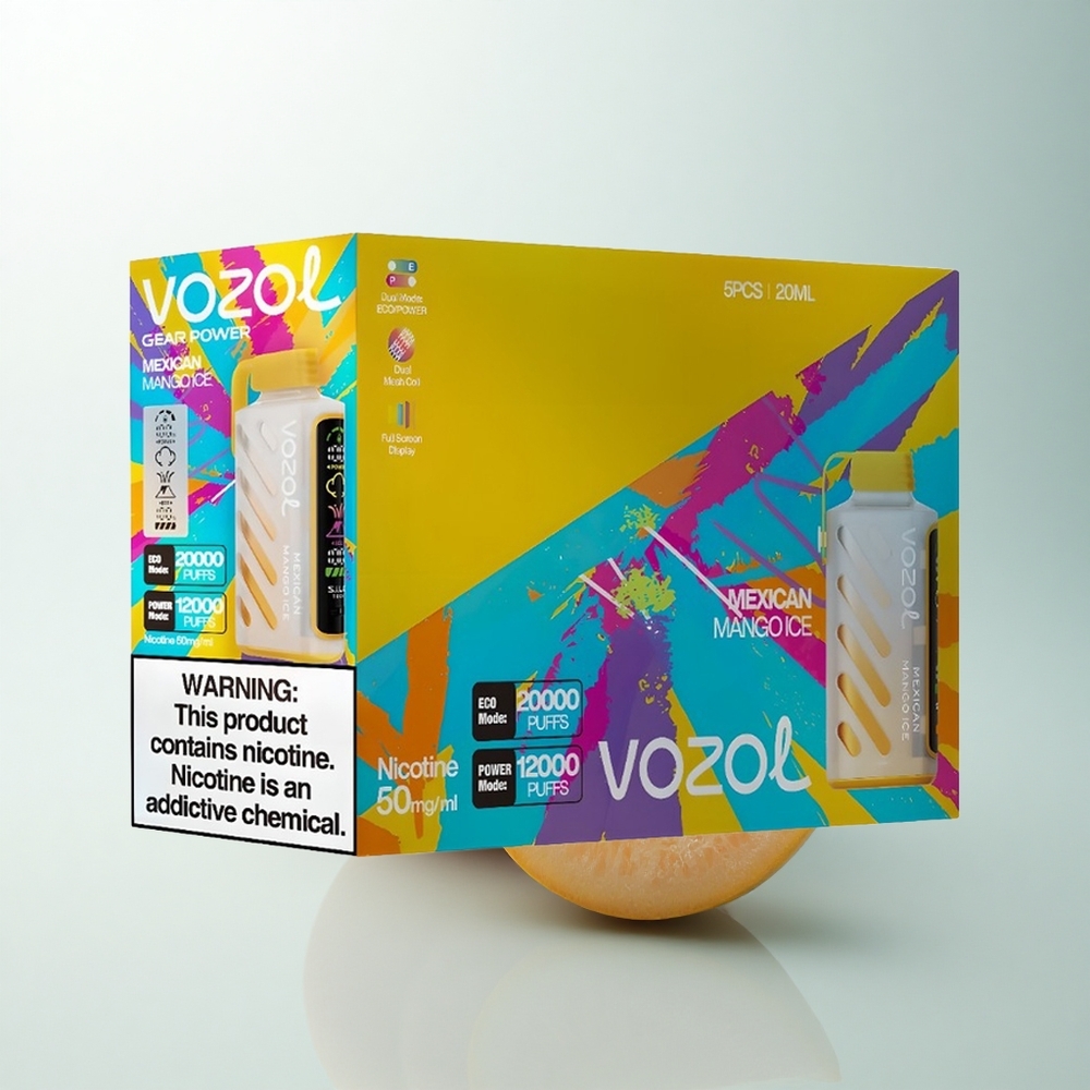 VOZOL Gear Power 20000 Puffs Glace Mangue Mexicaine avec Technologie S.i.L.C. et Double Mesh Coil