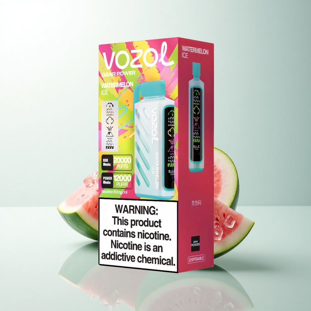 VOZOL Gear Power 20000 Puffs Glace à la Pastèque Dual Mesh Écran Plein