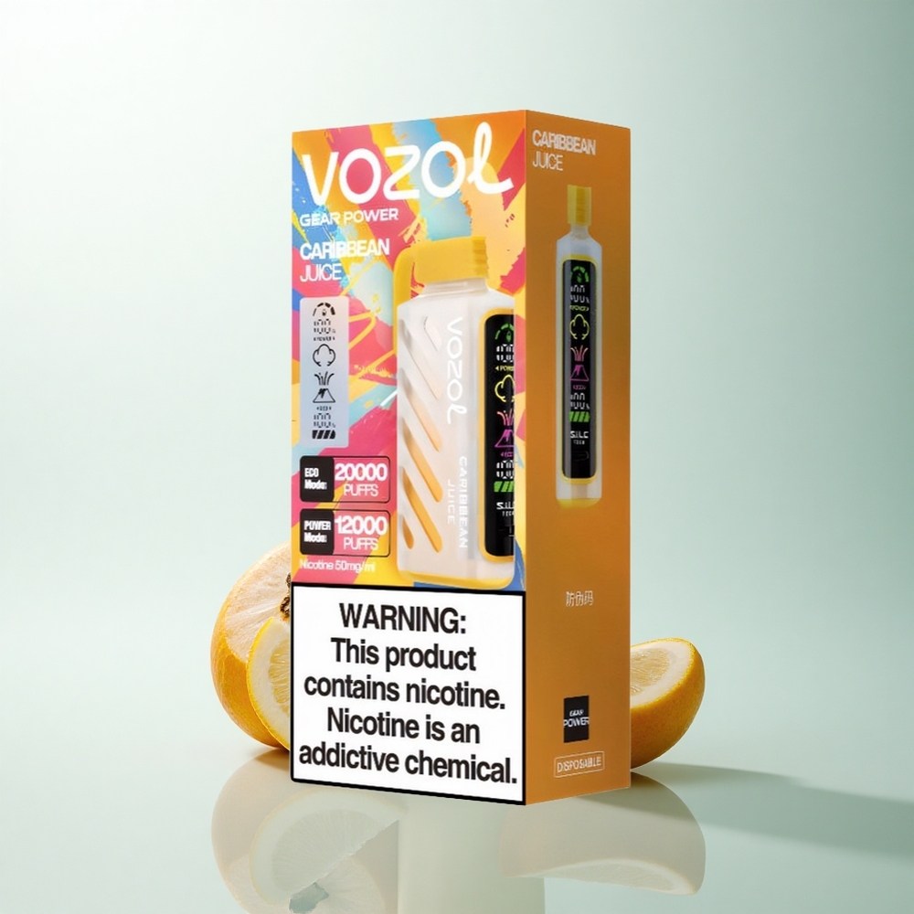 VOZOL Gear Power 20000 Puffs Jus des Caraïbes à Double Mesh et Affichage Plein Écran