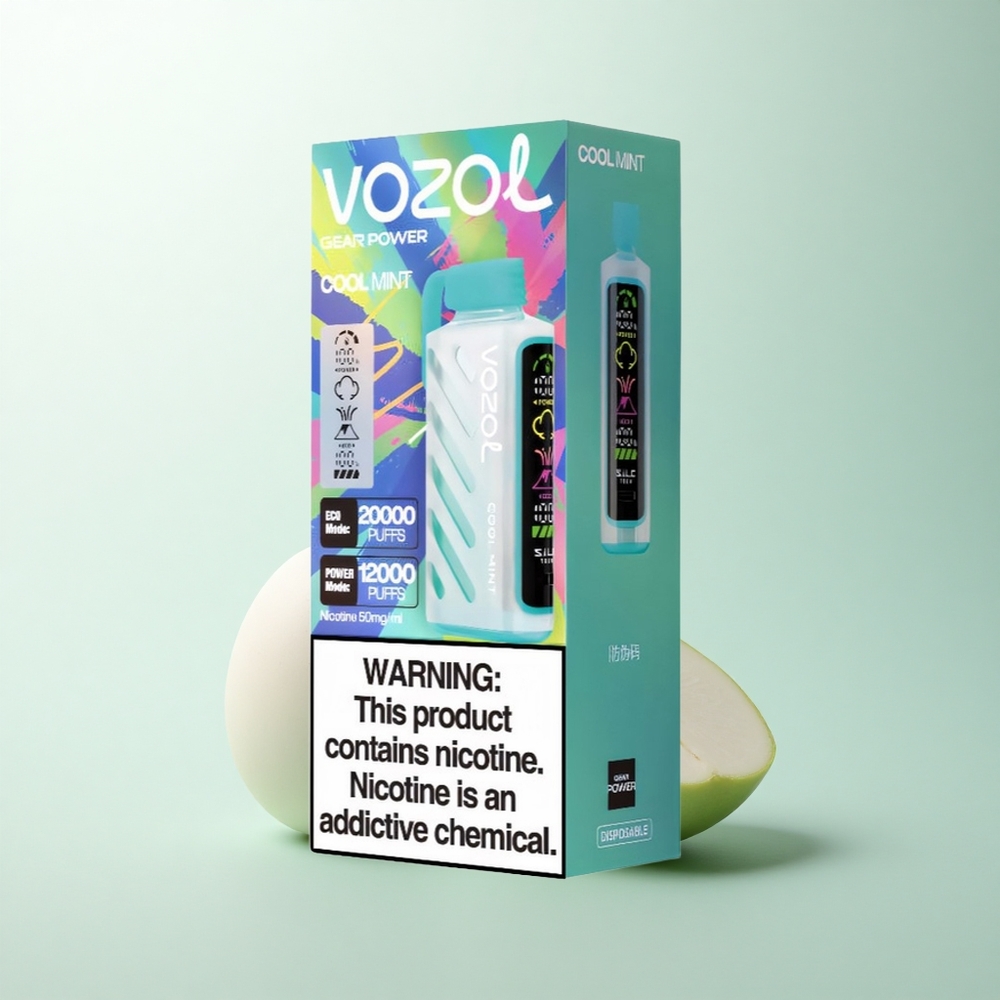 VOZOL Gear Power 20000 Puffs Menthe Fraîche Dual Mesh Écran Plein 20mL