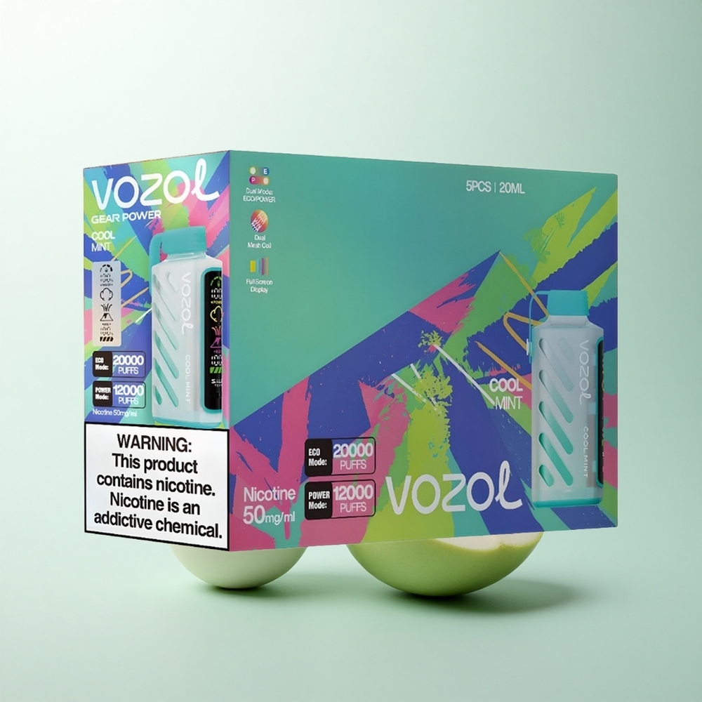 VOZOL Gear Power 20000 Puffs Menthe Fraîche Dual Mesh Écran Plein 20mL