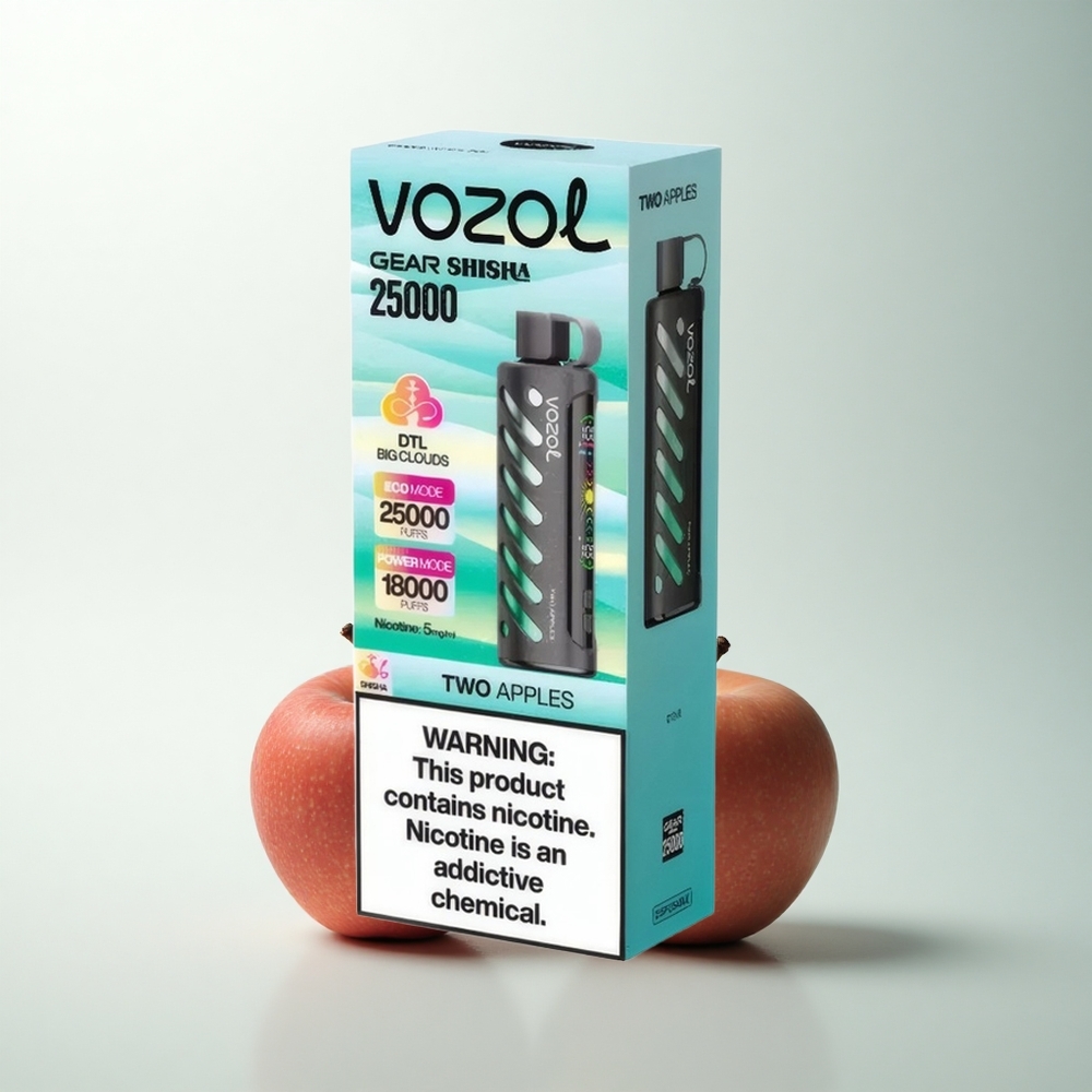 VOZOL Gear Shisha 25000 Puffs Deux Pommes Double Modes 1000mAh