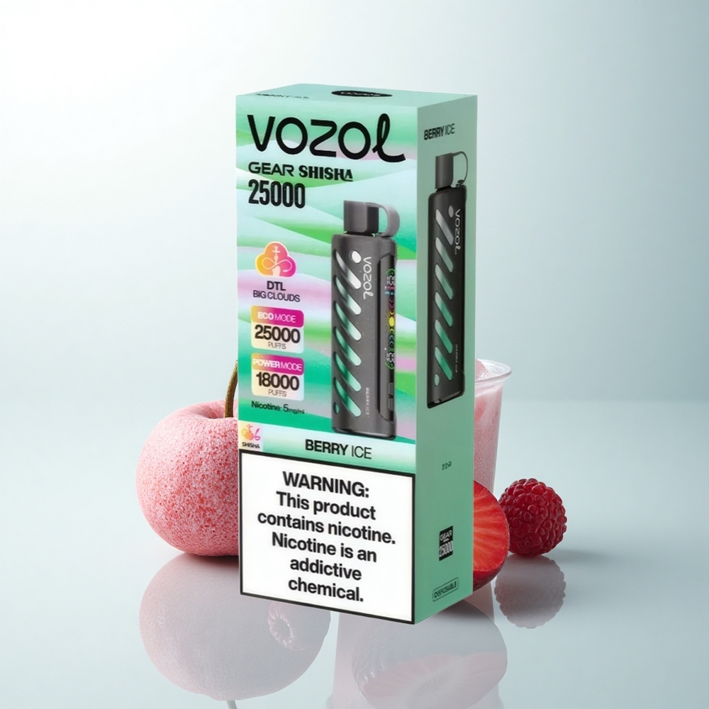 VOZOL Gear Shisha 25000 Puffs Glace Baie Double Mesh 1000mAh