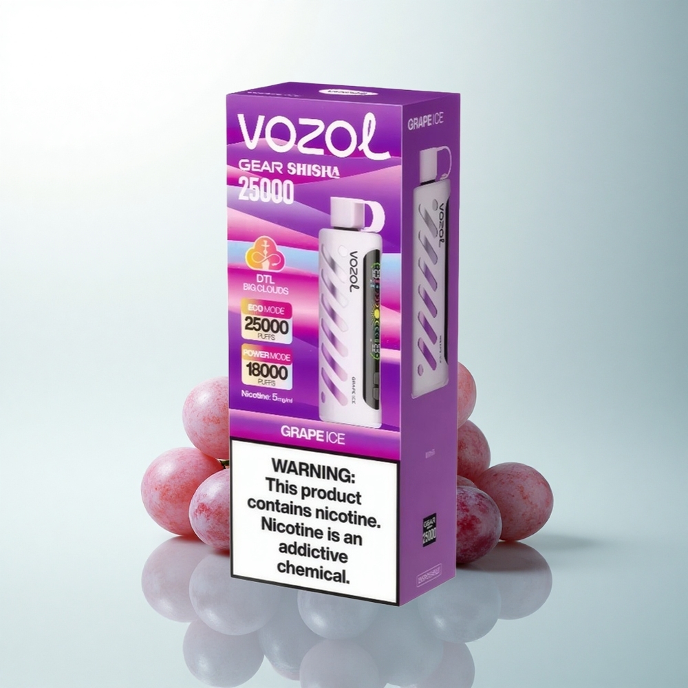 VOZOL Gear Shisha 25000 Puffs Glace de Raisin Double Mesh Tech 1000mAh