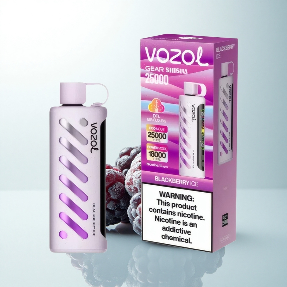 VOZOL Gear Shisha 25000 Puffs Mûre Glacée 1000mAh Dual Mesh