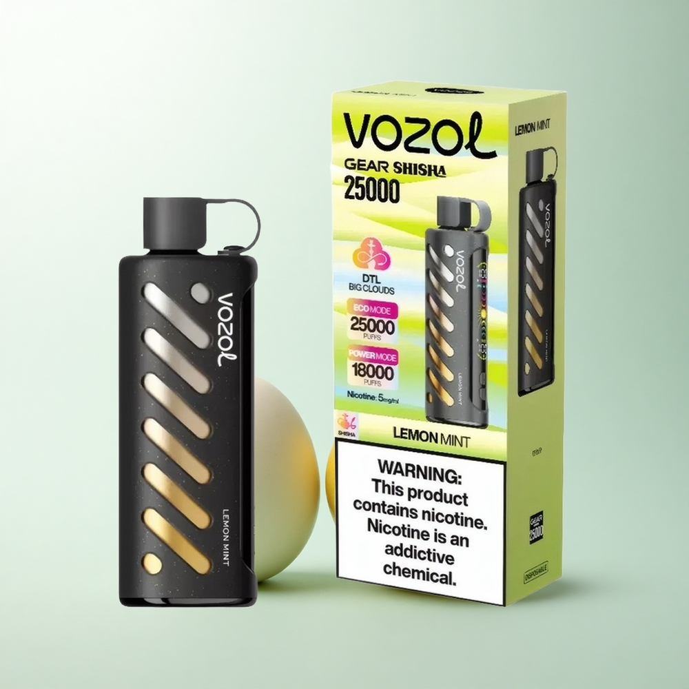 VOZOL Gear Shisha 25000 Puffs Menthe Citronnée Dual Mesh Tech 1000mAh