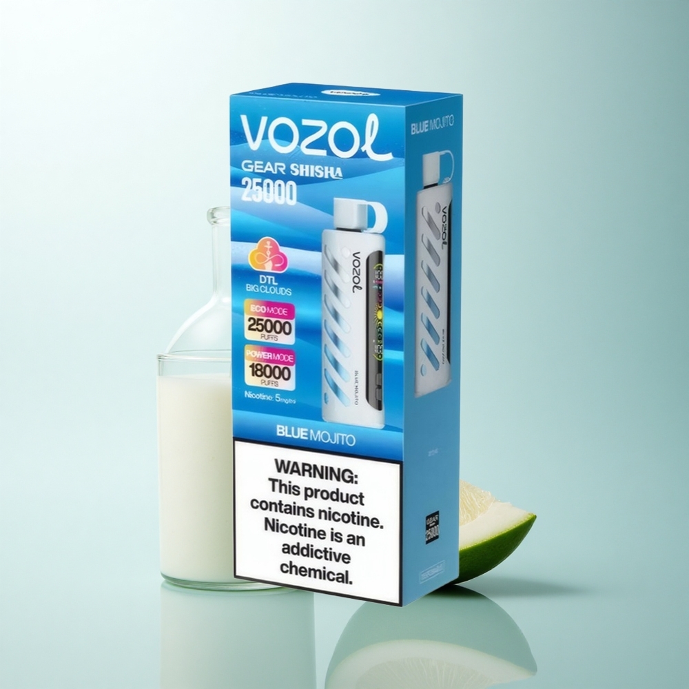 VOZOL Gear Shisha 25000 Puffs Mojito Bleu Double Mesh 1000mAh