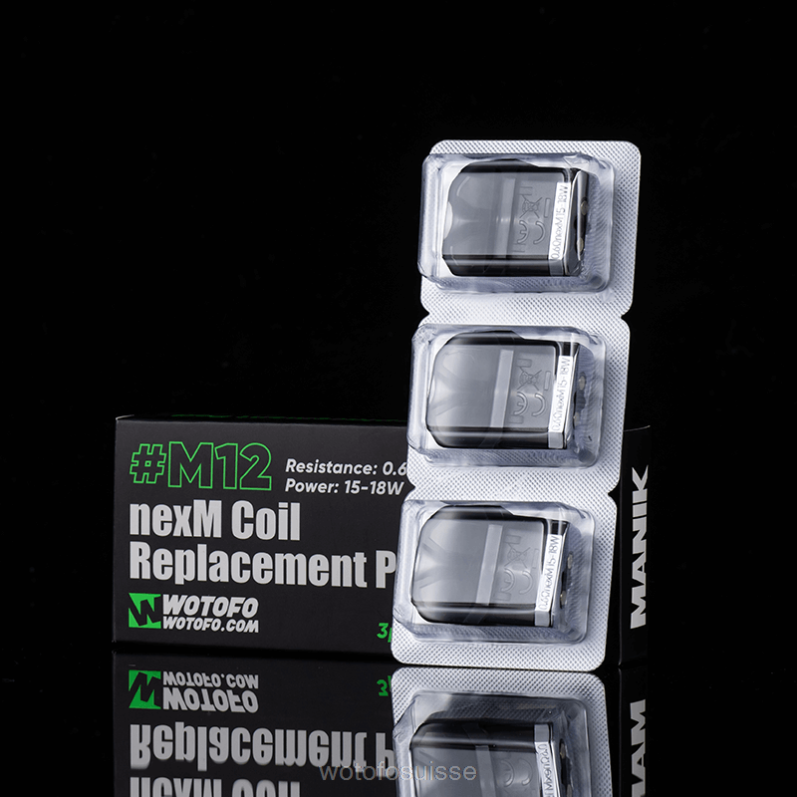 Wotofo MANIK mini-pod de remplacement Bobine Nexmesh m12 intégrée 3 pièces | Wotofo Shop Online XH2PT88
